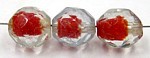 Facetkraal 10mm transparant/rood 50st
