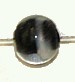 Glaskraal ca 6mm transp/zwart en witte streep 10st