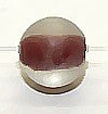 Glaskraal ca 8mm rond transp. oudrose kern 15st