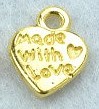 Bedel hart 10mm "Made with love" goudkl. 4st.