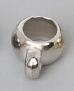 Metallook kraal gat 6mm met hangoog rhodiumkl. 5st