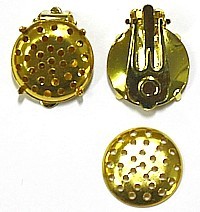 Oorclips met zeefje 16mm goudkleurig 2pr.