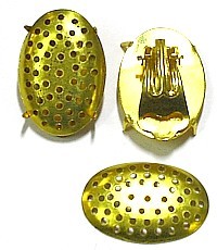 Oorclips met zeefje ovaal 12,7x17,5mm goudkl. p.p.