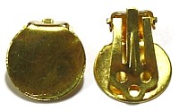 Oorclips ronde platte tafel 14mm goudkl. p.p.