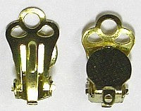 Oorclips ronde platte tafel 7,4mm goudkl. 3 paar