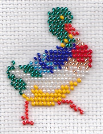 Borduurpakket eend 7x5cm.
