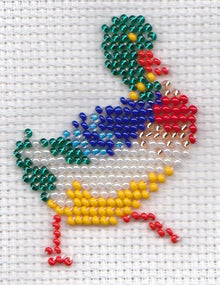 Borduurpakket eend 7x5cm.