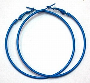Creolen 6cm blauw per paar