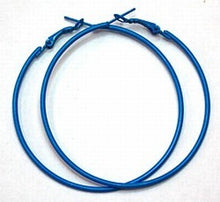 Creolen 6cm blauw per paar