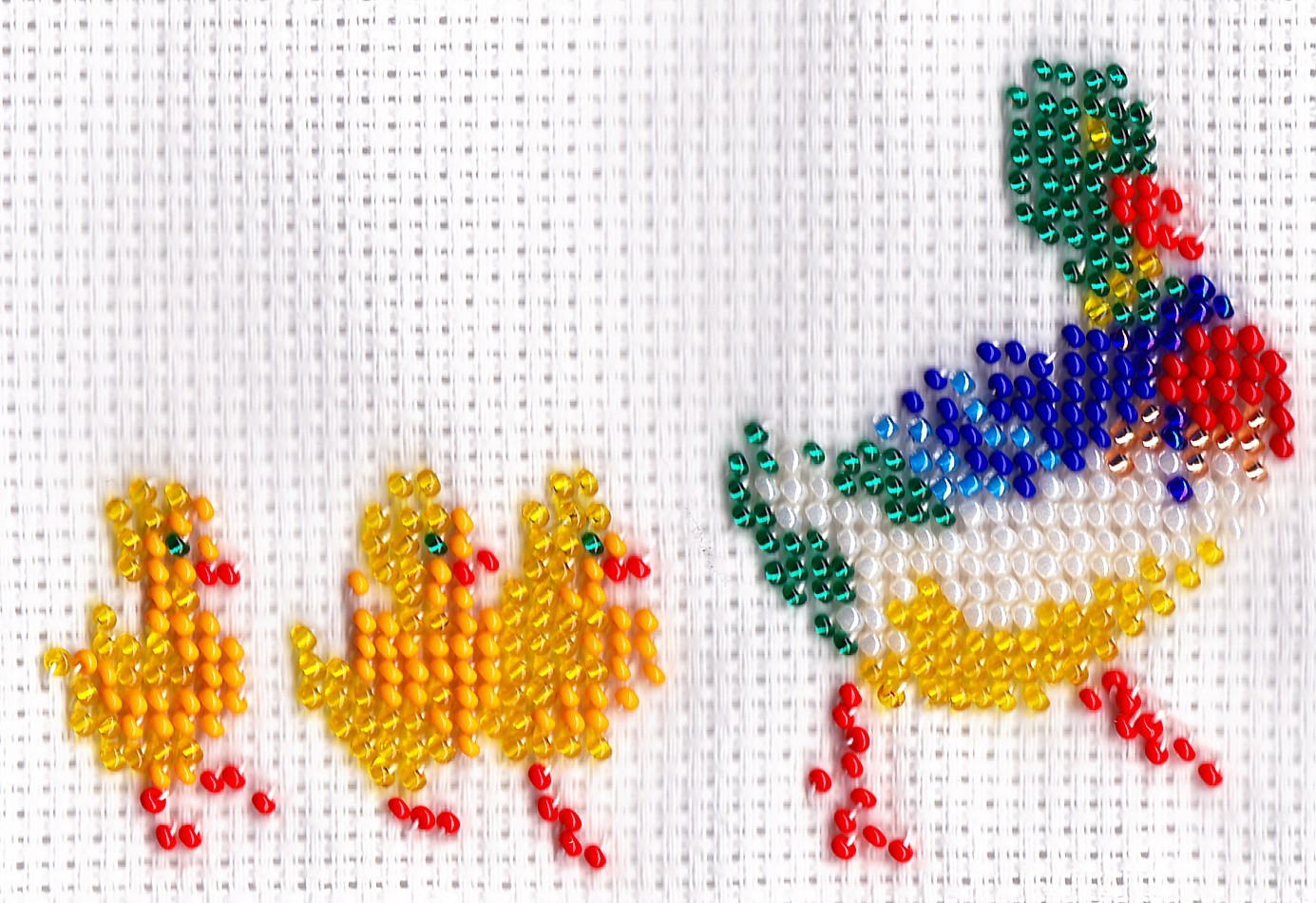 Borduurpakket eend met kuikens 6x11cm.