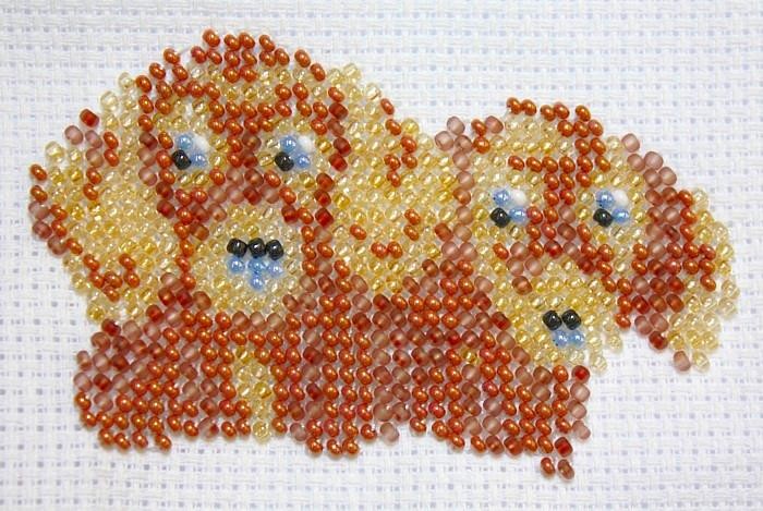 Borduurpakket Puppies 6x9cm.