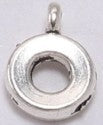 Metalen kraal 8mm zilverkl. met hangoog 4st