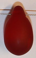 Glasdruppel 7x24mm mat donkerrood  5 stuks