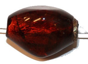 Glaskraal ca25mm afgeronde driehoek donker bruin p.st