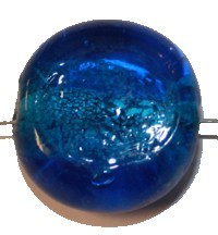 Glaskraal schijf ca23mm blauwgroen p.st