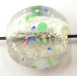 Schijfkraal 22mm silverfoil met spikkels p.st