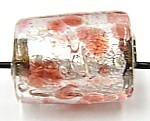 Tonkraal 20x15mm silverfoil rose spikkels p.st
