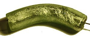 Gglaskraal gebogen17x10mm silverfoil/l.groen p.st