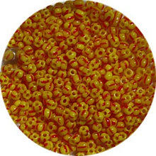 Rocailles 10/0 geel roodgestreept 25gram
