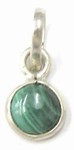 Hanger 11mm zilver met groene gestreepte steen
