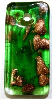 Glazen hanger rechthoek 50x25mm groen