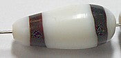 Glaskraal 21x8mm druppel zwart/wit 10st.