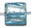 Glaskraal 13mm rechth. silverf. lichtbl. p.st