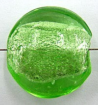 Glaskraal 22mm plat silverf. groen p.st