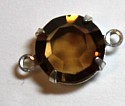 Tussenstuk 12mm met 7mm chaton topaasbruin p.st