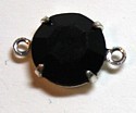 Tussenstuk 12mm met 7mm chaton zwart p.st