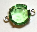 Tussenstuk 12mm met 7mm chaton peridootgroen p.st
