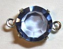 Tussenstuk 12mm met 7mm chaton blauw p.st