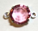 Tussenstuk 12mm met 7mm chaton rose p.st
