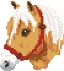Borduurpakket beige Pony ca 14x12cm.