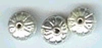 Verzilverde holle kraal 8x12mm 10st.
