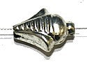 Verzilverde holle kraal 17mm 10st