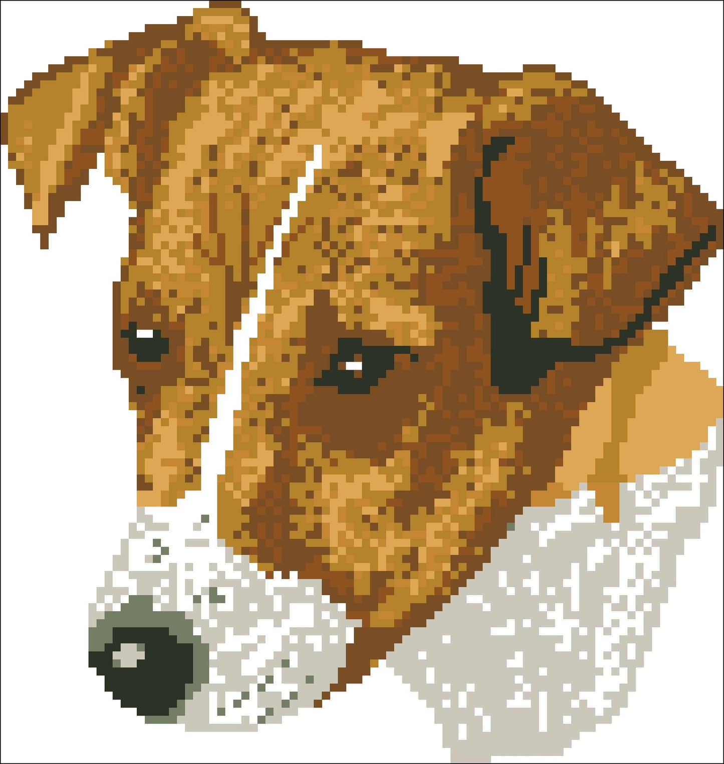 Borduurpakket Jack Russel ca 21x21cm