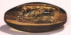 Kunststofkraal 50x20mm bruin/silverfoil p.st