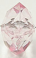 Kunststof facetkraal 15x12mm rose p.stuk