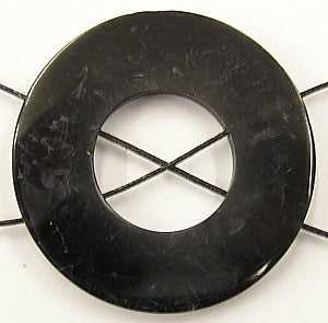 Ronde tussenkraal 50mm zwart met 4 gaten p.st