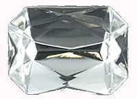 Achthoek kunststof 18x13mm kristal 2 stuks