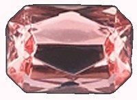 Achthoek lichtrose 18x13mm kunststof 2 stuks