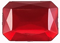 Achthoek siam rood 25x18mm kunststof p/st