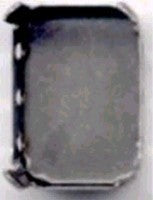 Kastje 25x18mm 3-rij oud zilver p/st