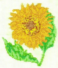 Borduurpakket Zonnebloem geel 18x16cm