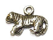 Metalen hanger tijger13x18mm 10 stuks
