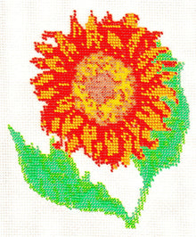 Borduurpakket Zonnebloem ornje 18x16cm