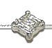 Metalen kraal 9,5x2,5mm ruit verzilverd 25st.