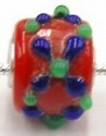 Pandorastyle kr. verz. 3mm gat 13mm ton rood/stipp