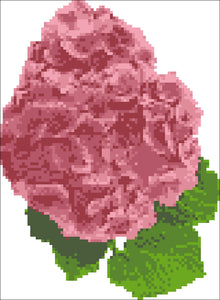 Borduurpakket Hortensia rose 24x18cm.